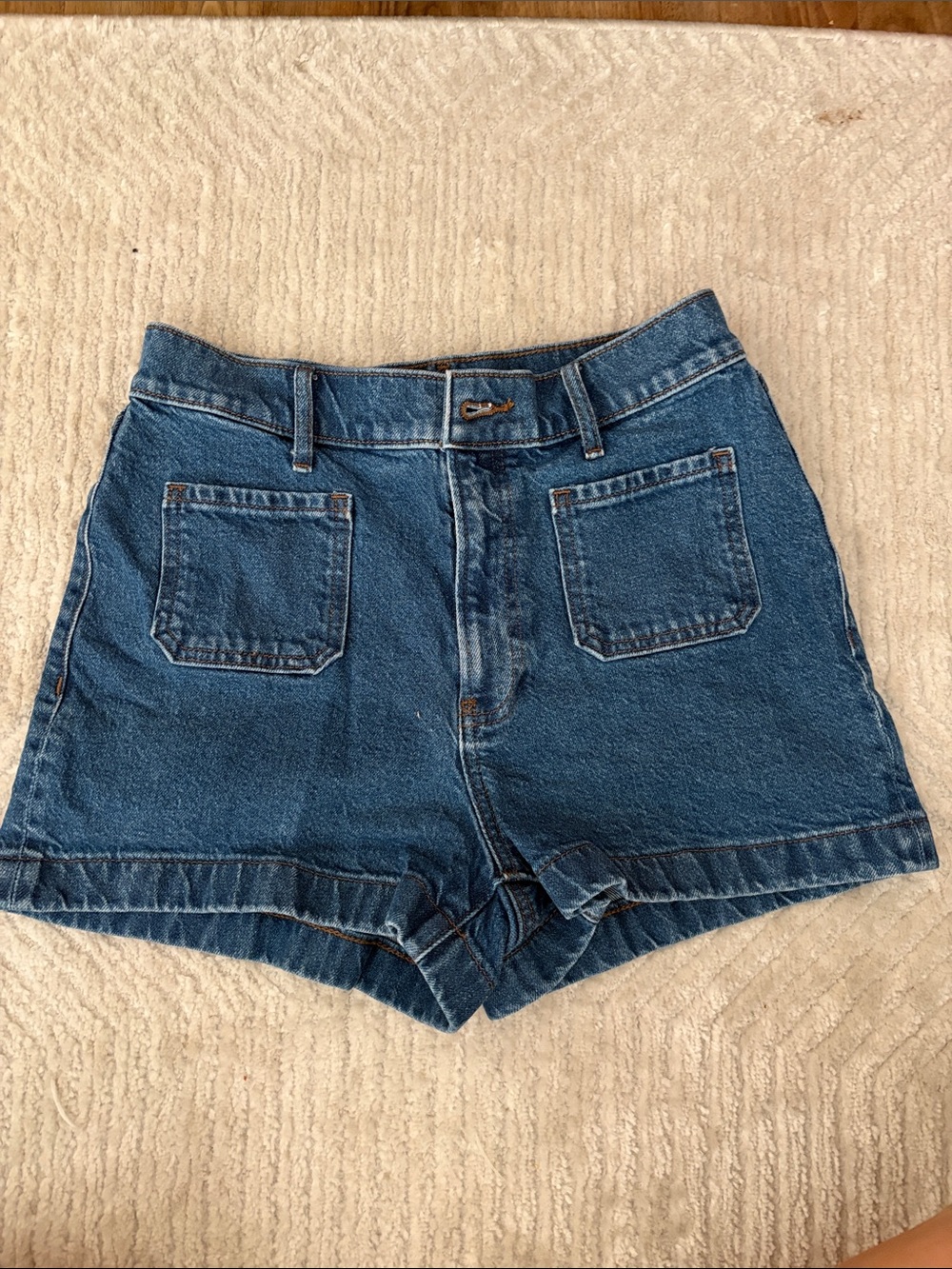 Express Women's Mom Short Dark Blue Denim Shorts